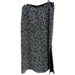 VTG 90s Fashion Spay Womens Maxi Skirt Medium Floral Side Slit Whimsygoth BOHO
